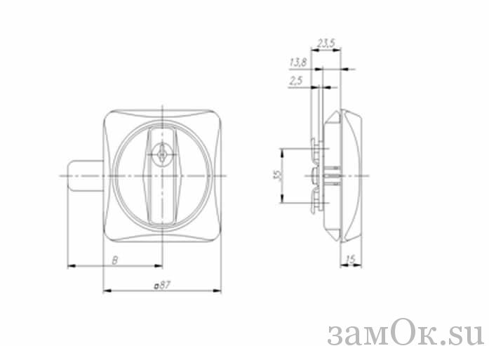 Мебельный замок зм 053 ригельный